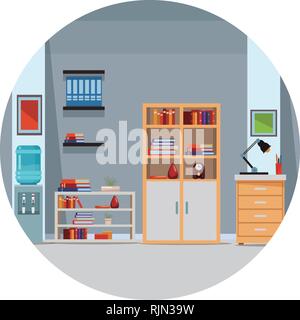 Arredamento moderno camera cartoon Illustrazione Vettoriale