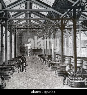 Illustrazione che mostra la elettroplaccatura in corso in Oudry's factory, Parigi 1870 Foto Stock