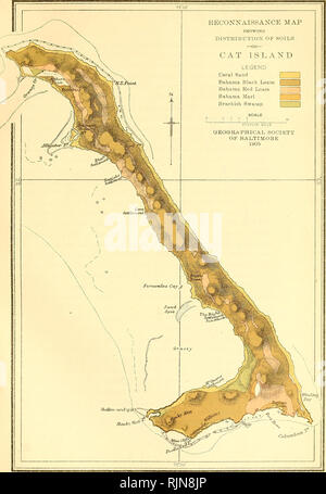 . Il Bahama Isole. Spedizioni scientifiche. La Società Geografica di Baltimora LE ISOLE BAHAMA, piastra XXXI. Si prega di notare che queste immagini vengono estratte dalla pagina sottoposta a scansione di immagini che possono essere state migliorate digitalmente per la leggibilità - Colorazione e aspetto di queste illustrazioni potrebbero non perfettamente assomigliano al lavoro originale. Shattuck, George Burbank, 1869-1934, [dal vecchio catalogo] ed. New York, Londra, la Macmillan company Foto Stock