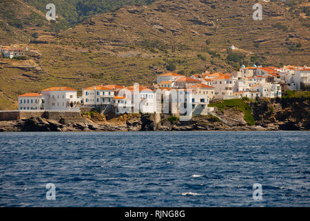 Andros village di Andros isola in Grecia Foto Stock