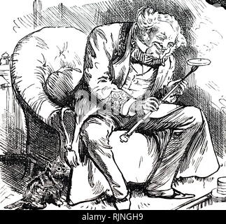 Un cartone animato raffigurante un uomo muffin di tostatura. Illustrato da Harry Furniss. Datata del XIX secolo Foto Stock