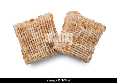 Studio shot del morso in miniatura di dimensione di grano trinciato isolata contro uno sfondo bianco - Giovanni Gollop Foto Stock