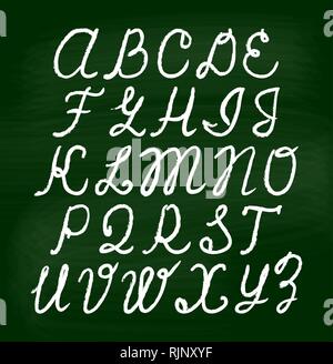 Chalk alfabeto sul vettore di Blackboard Illustrazione Vettoriale