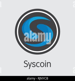 SYS - Syscoin. L'icona della moneta o emblema di mercato. Illustrazione Vettoriale