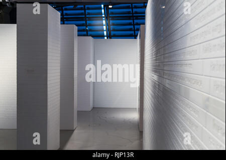 Parete del labirinto la libertà, la solidarietà europea centro museo, Plac Solidarności, Danzica, Polonia Foto Stock