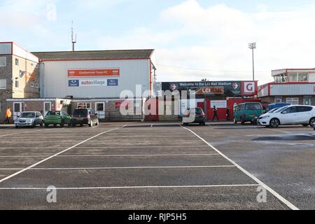 Cheltenham Town FC v Yeovil Town FC presso la rampa di LCI Stadium, Whaddon Road (Sky scommessa lega due - 26 dicembre 2017) - Foto di Antony Thompson - TH Foto Stock