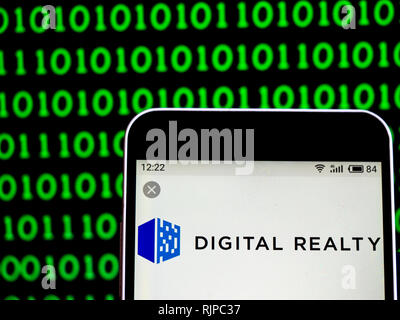 Digital Realty Real Estate Investment Trust Company logo che si vede visualizzato sul telefono intelligente Foto Stock