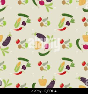 Eco agricoltore verdure pattern. Verdure seamless pattern. Illustrazione Vettoriale