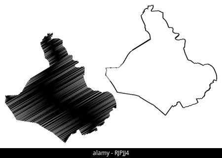 Un Giang provincia (Repubblica socialista del Vietnam, suddivisioni del Vietnam) mappa illustrazione vettoriale, scribble schizzo Tinh un Giang mappa Illustrazione Vettoriale