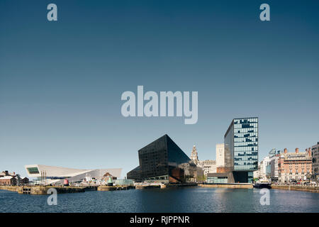 Museo di Liverpool, Tre Grazie, Royal Albert Dock, l'isola di Mann, Liverpool, Regno Unito Foto Stock