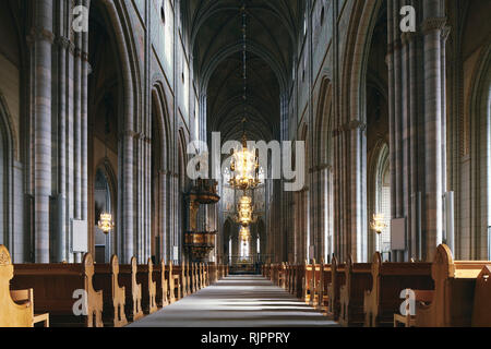 Interno della cattedrale di Uppsala, Uppsala, Svezia Foto Stock