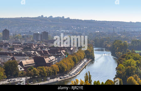 Vista aerea di Würzburg, una città della Franconia in Baviera, Germania Foto Stock