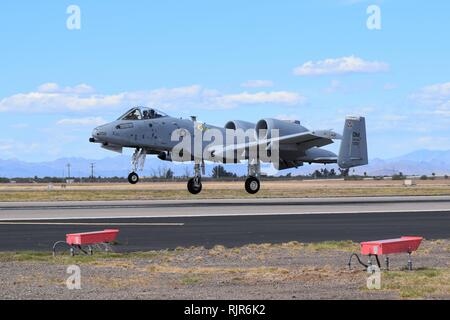 La fantastica A-10 Thunderbolt, aka "Warthog' a Luke Air Force Base in Arizona nel 2018 Foto Stock