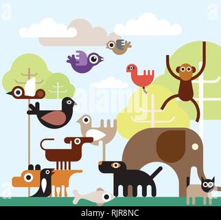 Animali della giungla - illustrazione vettoriale. Illustrazione Vettoriale