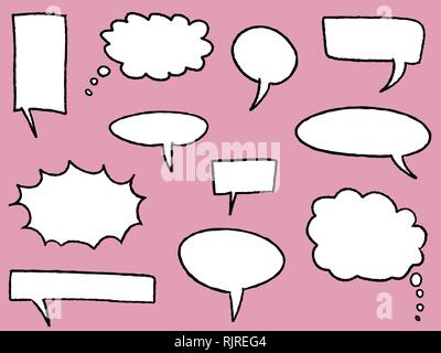 Blank fumetti set - Collezione di discorso e di pensiero di bolle. In stile fumetto. Illustrazione Vettoriale