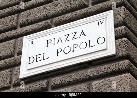 Piazza del Popolo - una delle piazze più famose di Roma, Italia. Foto Stock