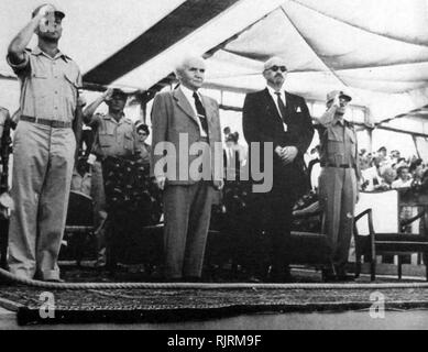 Primo Primo Ministro israeliano Ben-Gurion con il Presidente Chaim Weizman 1949 Foto Stock