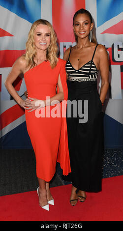 Britains Got Talent giudici arrivano al Teatro di Lowry Manchester per le audizioni dal vivo. Foto Stock