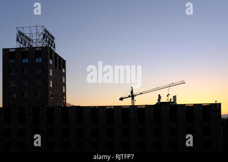 Catalonia Plaza Hotel Barcellona al tramonto Spagna Foto Stock