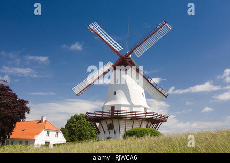 Moelle Dybboel Mulino a vento, Sonderborg, Danimarca, Europa Foto Stock