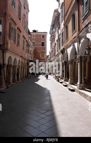 CORFU OLD TOWN CENTER. Corfù Foto Stock