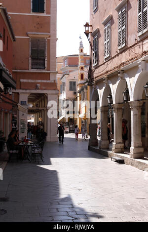 CORFU OLD TOWN CENTER. Corfù Foto Stock