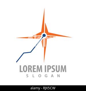 Laser logo scintilla concept design. Simbolo grafico elemento di modello Illustrazione Vettoriale