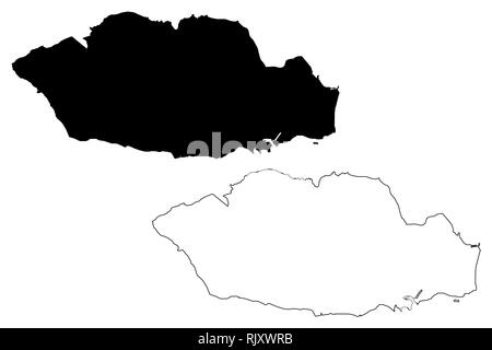 Vale of Glamorgan (Regno Unito, Galles Cymru, principali zone del Galles) mappa illustrazione vettoriale, scribble schizzo Vale of Glamorgan County Borough ( Illustrazione Vettoriale
