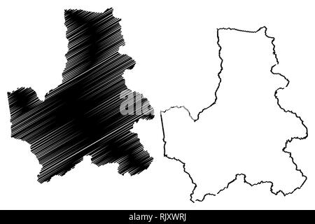 Dak Nong provincia (Repubblica socialista del Vietnam, suddivisioni del Vietnam) mappa illustrazione vettoriale, scribble schizzo Tinh Dac Nong mappa Illustrazione Vettoriale