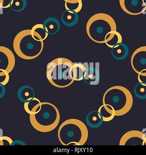 Abstract seamless sfondo nero con catene. Seamless modello scuro. Illustrazione Vettoriale