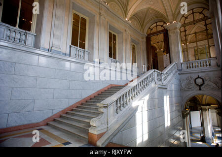 Casa Savoia, Villa Reale di Monza, Lombardia, Italia, Villa Reale in stile neoclassico (architetto Giuseppe Piermarini, 1773-80). indoor, starcaise, voce, d Foto Stock