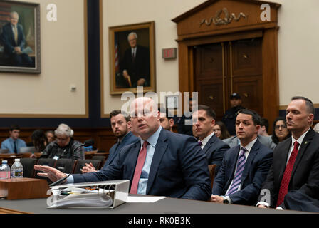 Deliberando Stati Uniti Procuratore Generale Matteo G. Whitaker appare prima che la casa di noi Comitato Giudiziario sul Campidoglio di Washington, DC, 8 febbraio 2019. Credito: Chris Kleponis/CNP /MediaPunch Foto Stock