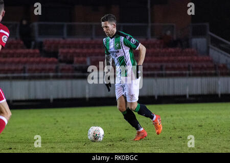 Llanelli, Regno Unito. Il giorno 08 Febbraio, 2019. Llanelli Town host Aberystwyth Town a Stebonheath Park nella Welsh Premier League. Credito: Lewis Mitchell/Alamy Live News Foto Stock