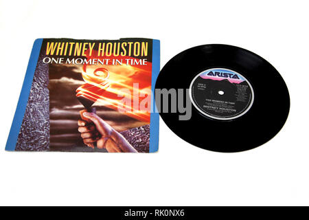 Whitney Houston ad un momento nel tempo record singolo Foto Stock