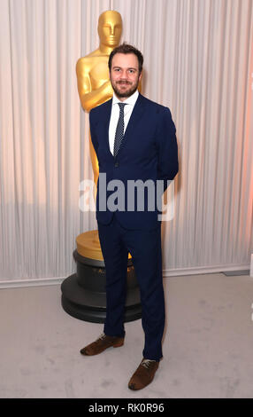 Ed Perkins frequentando l'Oscar Nominee Champagne Reception tè presso la struttura Claridge's Ballroom di Londra, Regno Unito. Foto Stock