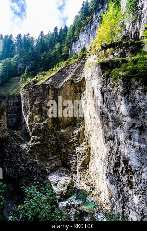 - Breitachklamm Gorge con il fiume nel sud della Germania alla caduta Foto Stock