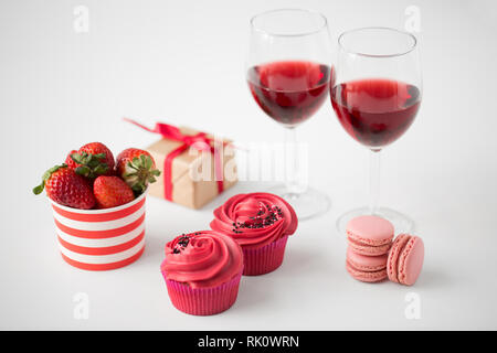 Close up di rosso dolci per il giorno di san valentino Foto Stock