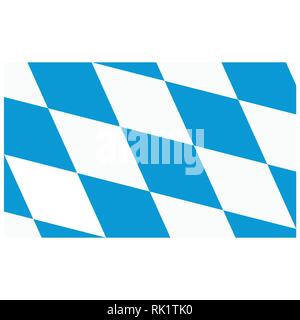 Icona del vettore di bandiera della Baviera isolati su sfondo bianco. Bandiera dello stato federale di Germania Illustrazione Vettoriale