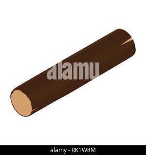 Icona vettore isometrica log in legno legna da ardere isolati su sfondo bianco. Illustrazione Vettoriale