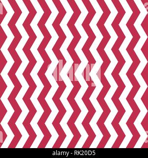 Vector Chevron Seamless Pattern. Bold rosa e bianco chevron o zig zag. Illustrazione Vettoriale