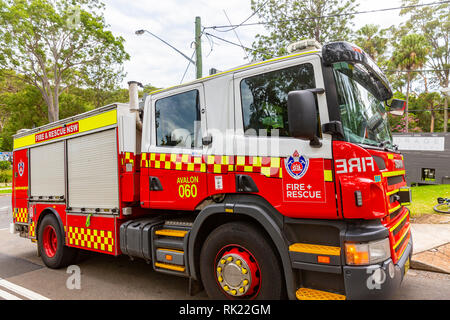 Nuovo Galles del Sud di soccorso ed antincendio fire motore del camion di Sydney , Australia Foto Stock