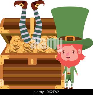 Leprechauns con petto e carattere di monete Illustrazione Vettoriale