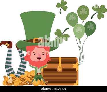 Leprechauns con petto e carattere di monete Illustrazione Vettoriale