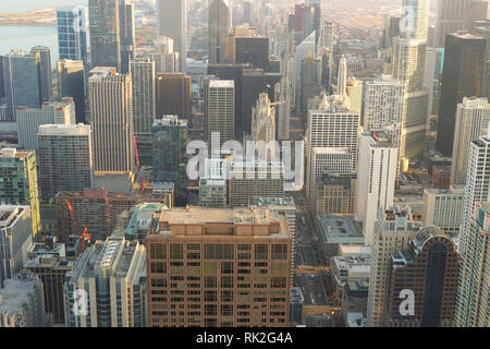 CHICAGO, IL - MARZO 28, 2016: vista di Chicago da John Hancock Center. Chicago è una delle città principali negli Stati Uniti d'America Foto Stock