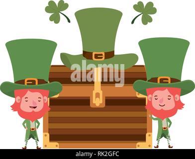 Leprechauns con petto e carattere di monete Illustrazione Vettoriale