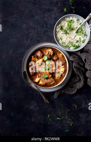 Capra riso al curry Foto Stock