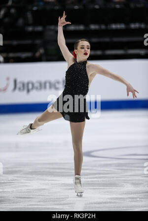 Anaheim, California, USA. 8 febbraio, 2019. Isadora Williams del Brasile compete nel Signore di Free Skate durante l'ISU quattro continenti la figura pattinare campionato a Honda Center di Anaheim, California il 8 febbraio 2019. Credito: Ringo Chiu/ZUMA filo/Alamy Live News Foto Stock
