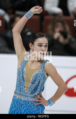Anaheim, California, USA. 8 febbraio, 2019. Kailani Craine dell Australia compete nel Signore di Free Skate durante l'ISU quattro continenti la figura pattinare campionato a Honda Center di Anaheim, California il 8 febbraio 2019. Credito: Ringo Chiu/ZUMA filo/Alamy Live News Foto Stock