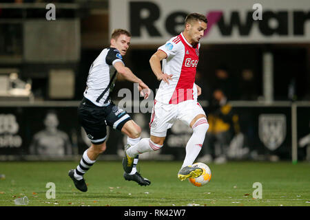 Almelo, Paesi Bassi. 09Feb, 2019. ALMELO, 09-02-2019, Polman Stadium, stagione 2018/2019, olandese Eredivisie, Ajax giocatore Dusan Tadic durante il match Heracles Almelo - Ajax. Credito: Pro scatti/Alamy Live News Foto Stock