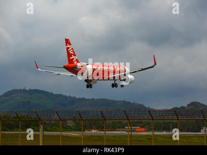 Airbus di atterraggio su Phuket Foto Stock